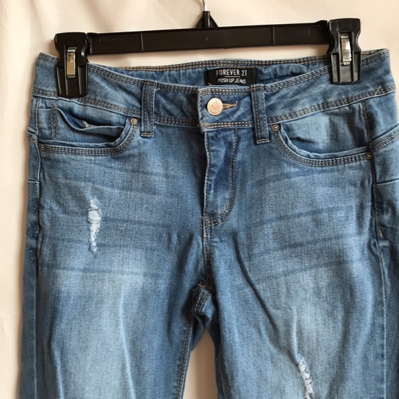 Forever 21 deconstructed distressed push up jeans - Picture 2 of 9